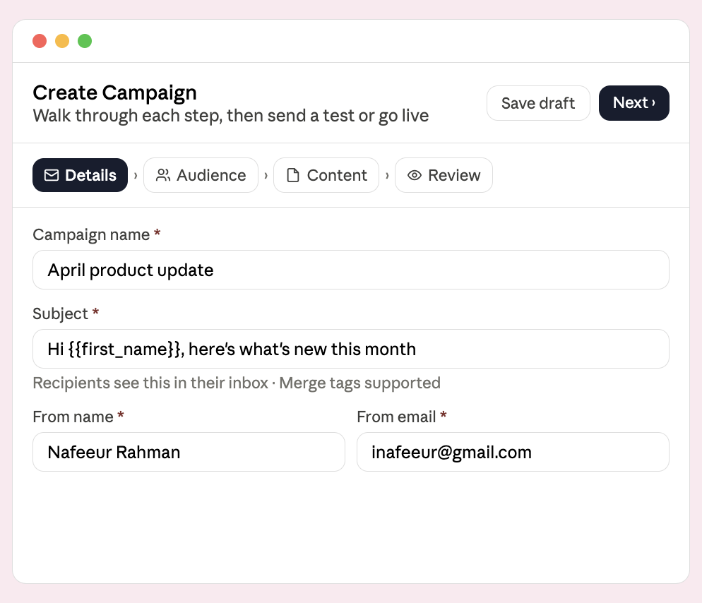 Email campaigns from your own domain